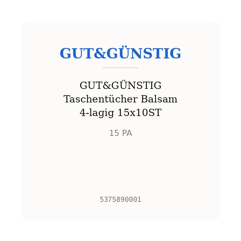 GUT&GÜNSTIG Taschentücher Balsam 4-lagig 15x10ST