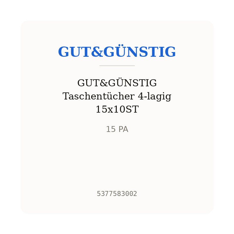 GUT&GÜNSTIG Taschentücher 4-lagig 15x10ST