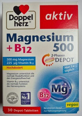 Doppelherz Magnesium 500+B12 2-Phasen Depot 30Tbl.51g
