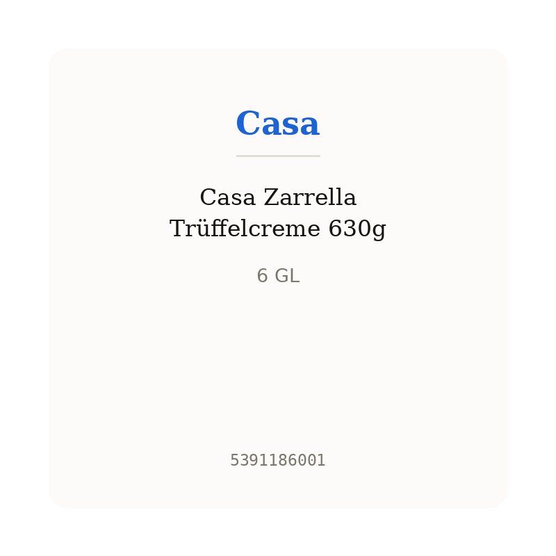 Casa Zarrella Trüffelcreme 630g