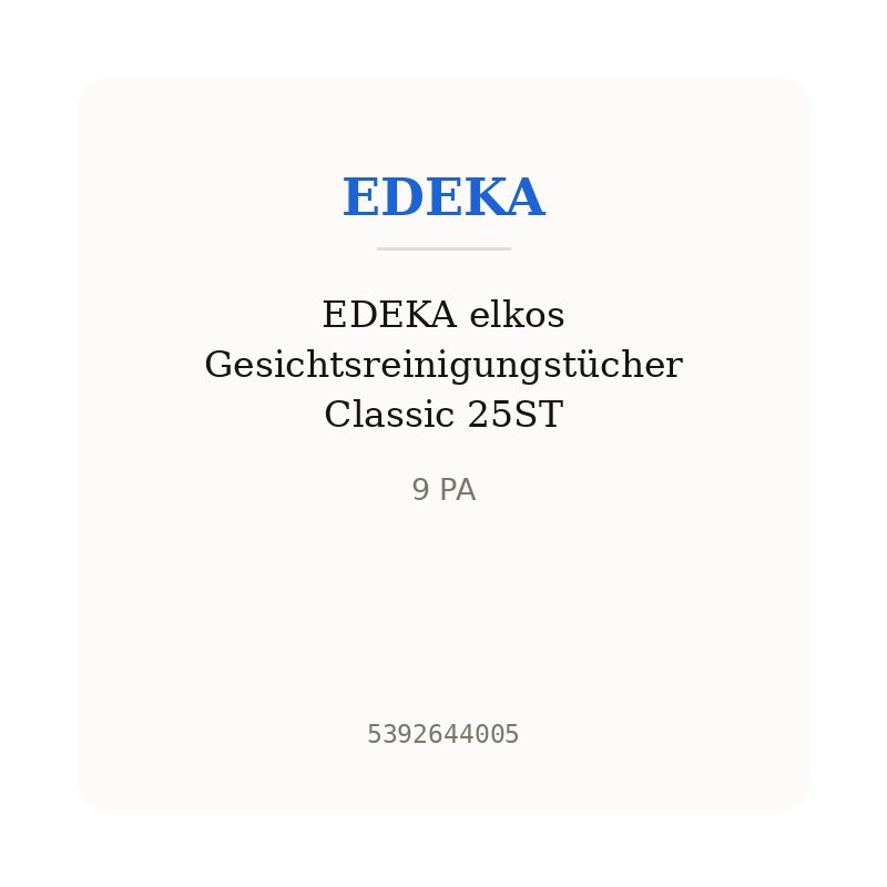 EDEKA elkos Gesichtsreinigungstücher Classic 25ST