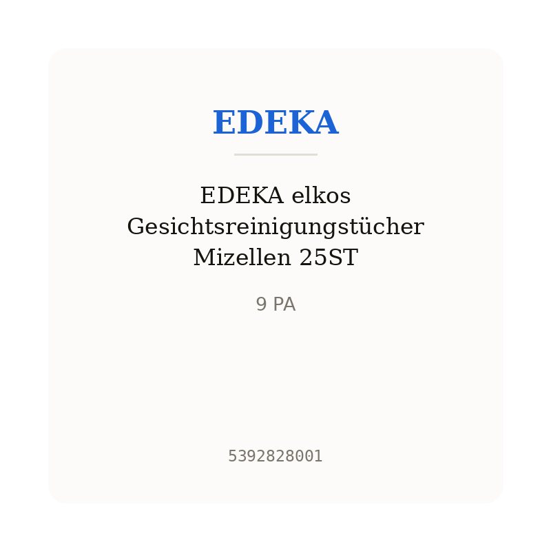 EDEKA elkos Gesichtsreinigungstücher Mizellen 25ST