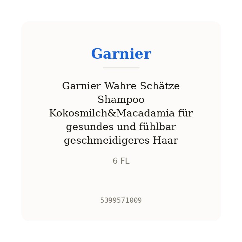 Garnier Wahre Schätze Shampoo Kokosmilch&Macadamia für gesundes und fühlbar geschmeidigeres Haar 250ml