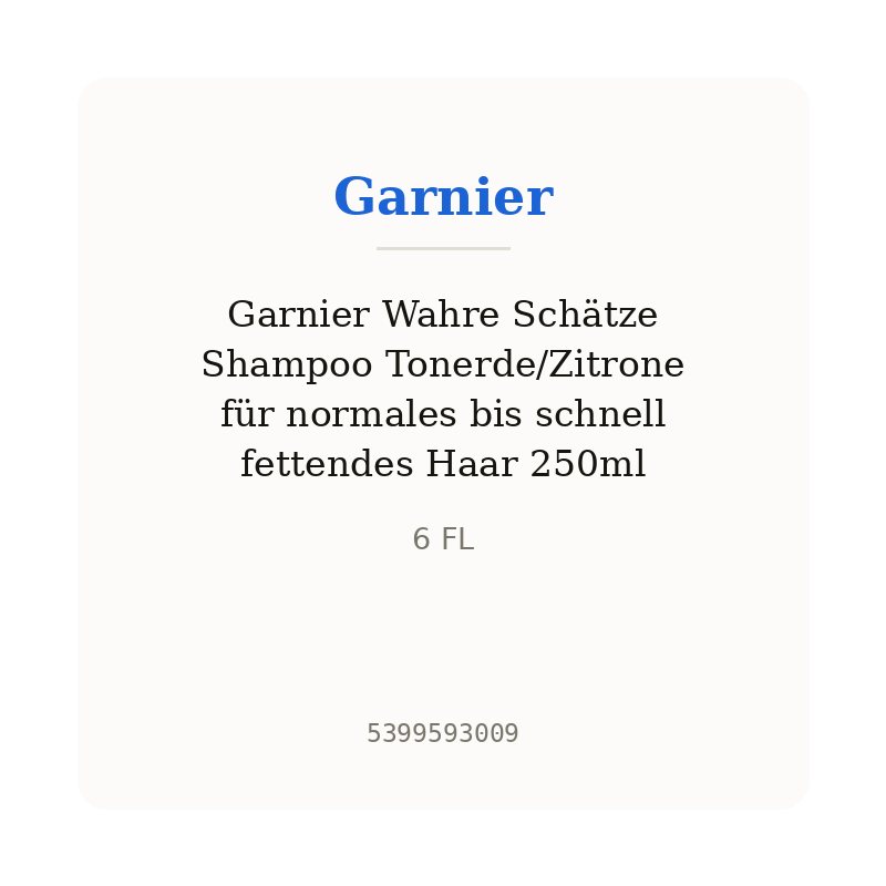 Garnier Wahre Schätze Shampoo Tonerde/Zitrone für normales bis schnell fettendes Haar 250ml