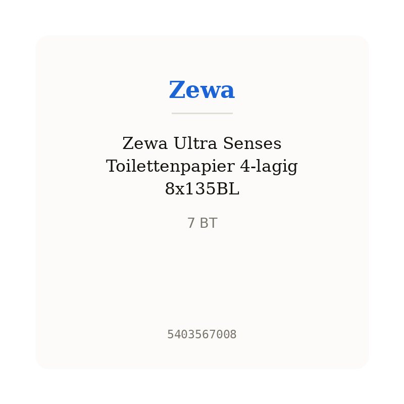 Zewa Ultra Senses Toilettenpapier 4-lagig 8x135BL