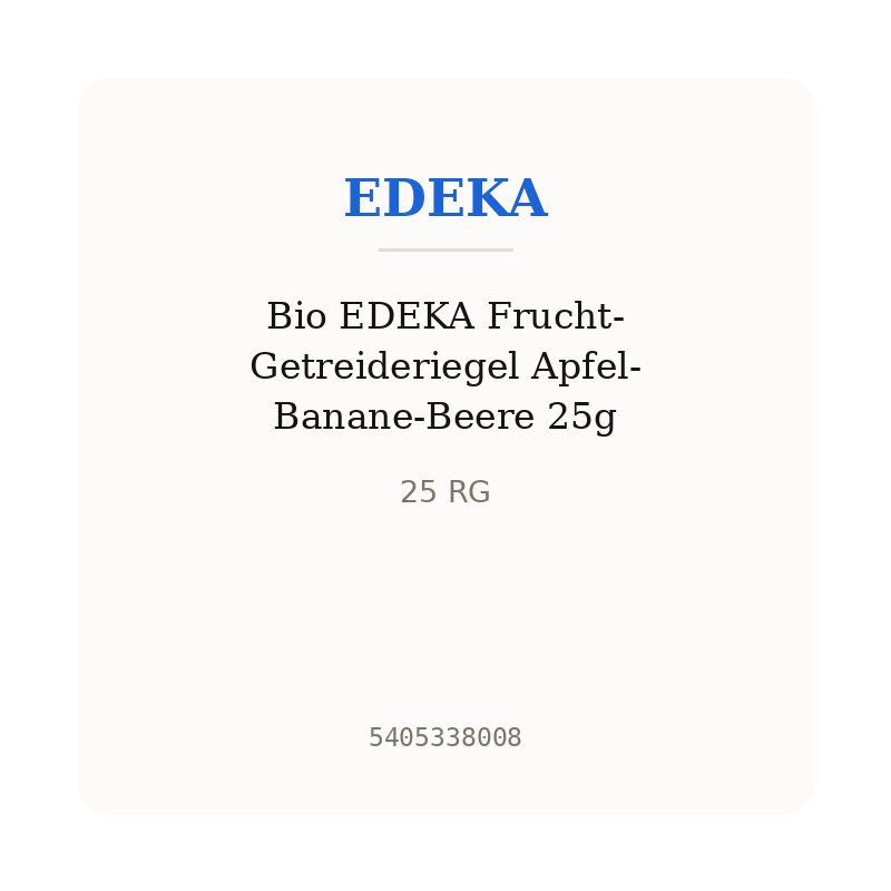 Bio EDEKA Frucht-Getreideriegel Apfel-Banane-Beere 25g