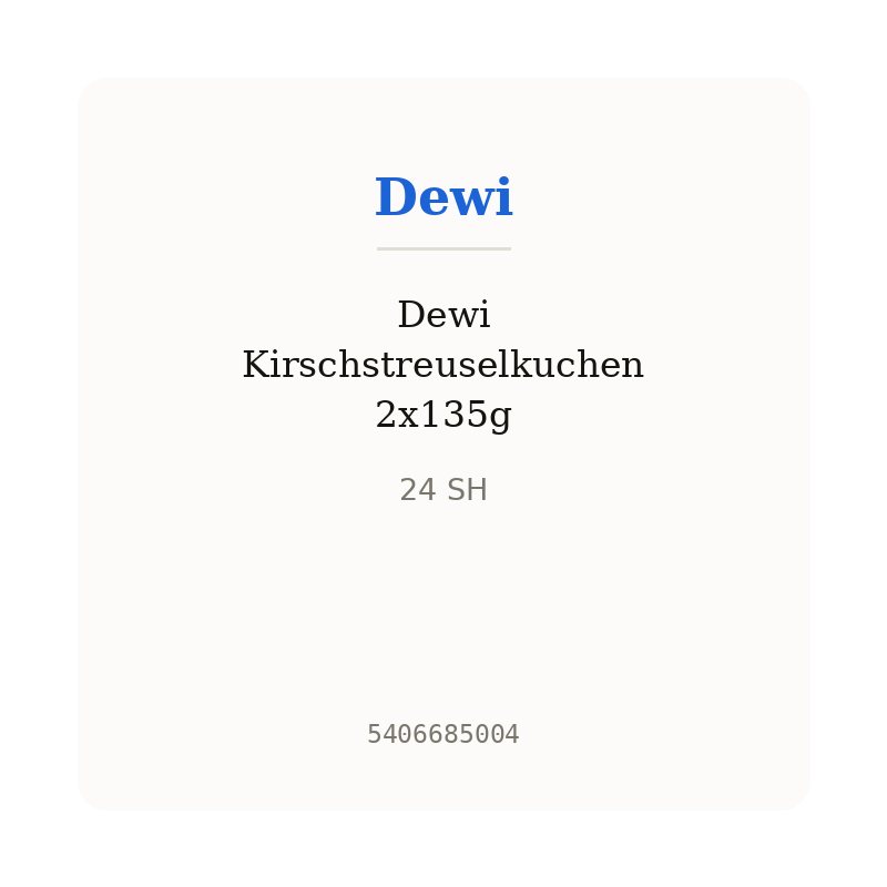 Dewi Kirschstreuselkuchen 2x135g