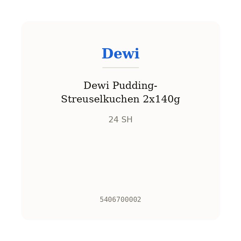 Dewi Pudding-Streuselkuchen 2x140g