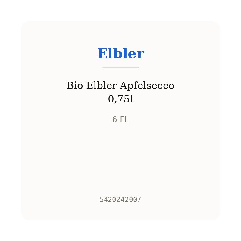 Bio Elbler Apfelsecco 0,75l