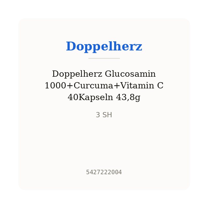 Doppelherz Glucosamin 1000+Curcuma+Vitamin C 40Kapseln 43,8g