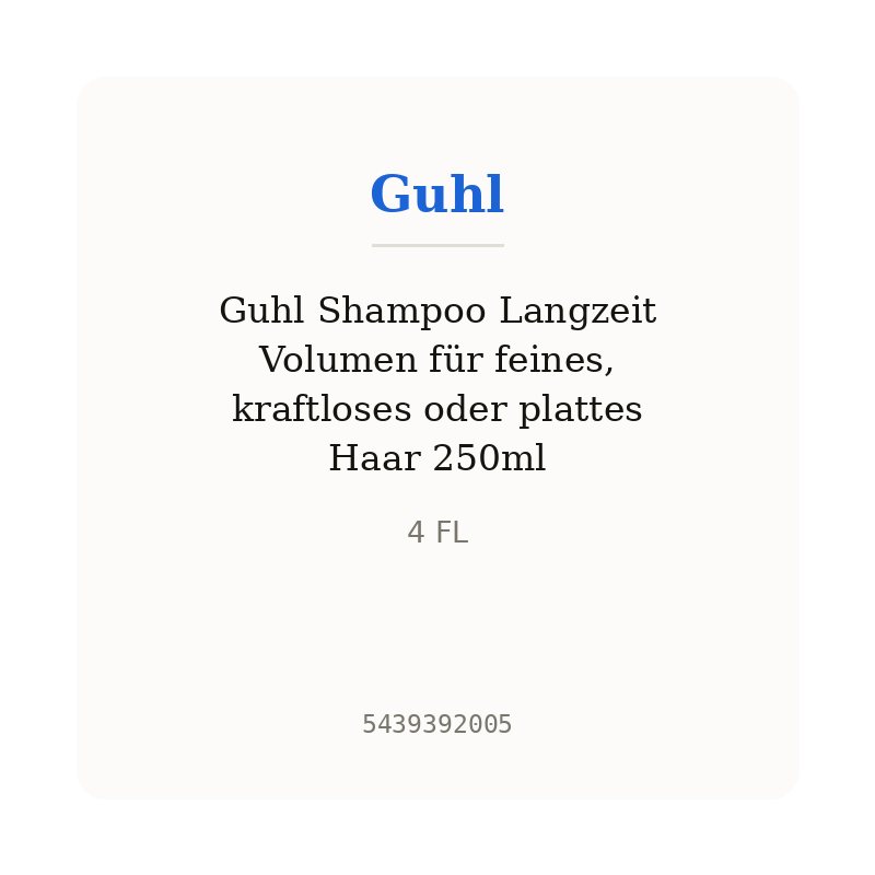 Guhl Shampoo Langzeit Volumen für feines, kraftloses oder plattes Haar 250ml