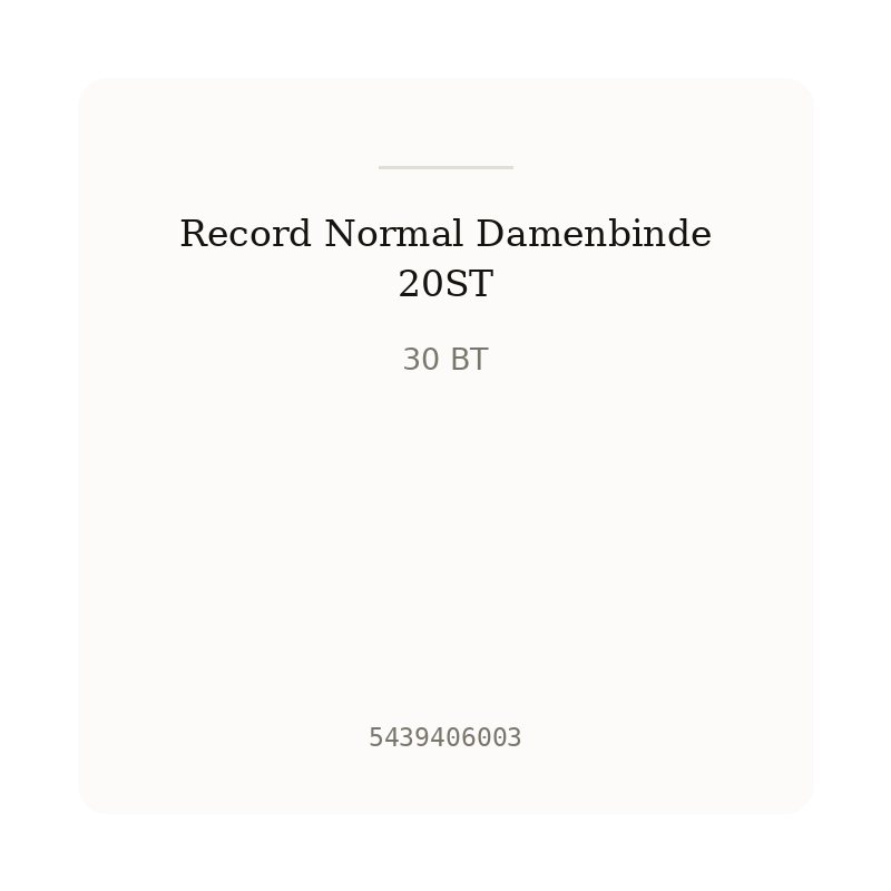 Record Normal Damenbinde 20ST