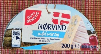 GUT&GÜNSTIG Nørvind Weichkäse mit Weiß-und Blauschimmel 65% 200g