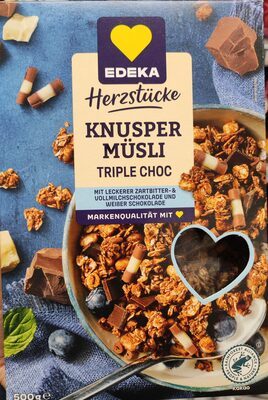 EDEKA Herzstücke Knusper Triple Choc Müsli 500g