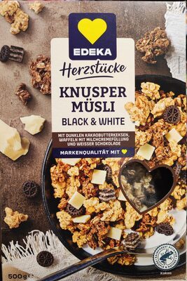 EDEKA Herzstücke Knusper Müsli Black&White Choco Cookie 500g