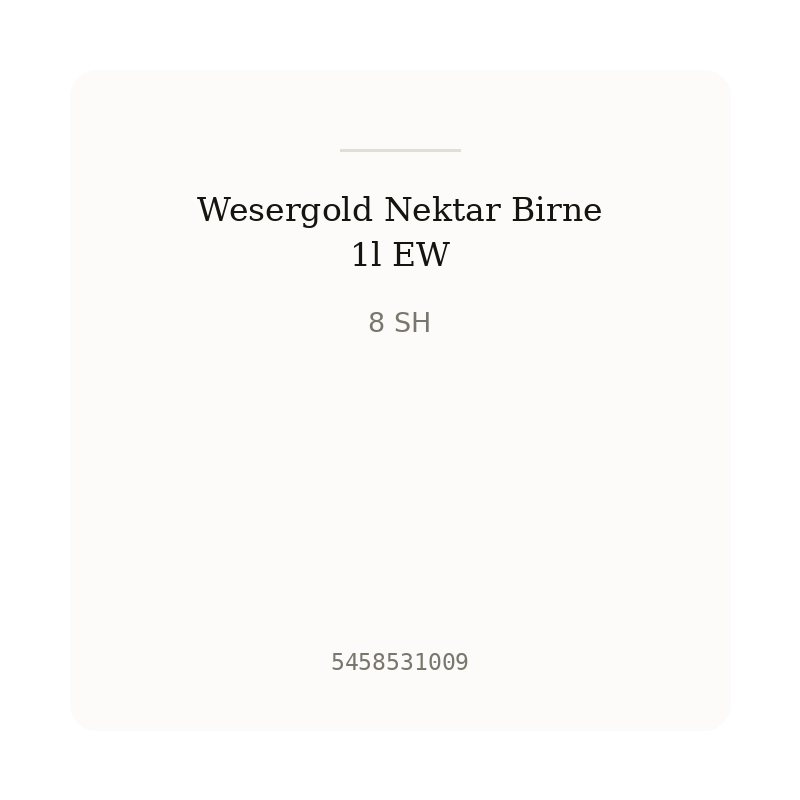 Wesergold Nektar Birne 1l EW