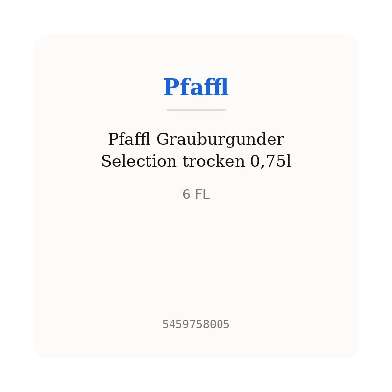 Pfaffl Grauburgunder Selection trocken 0,75l