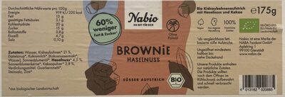 Bio Nabio Süßer Aufstrich Brownie Haselnuss 175g