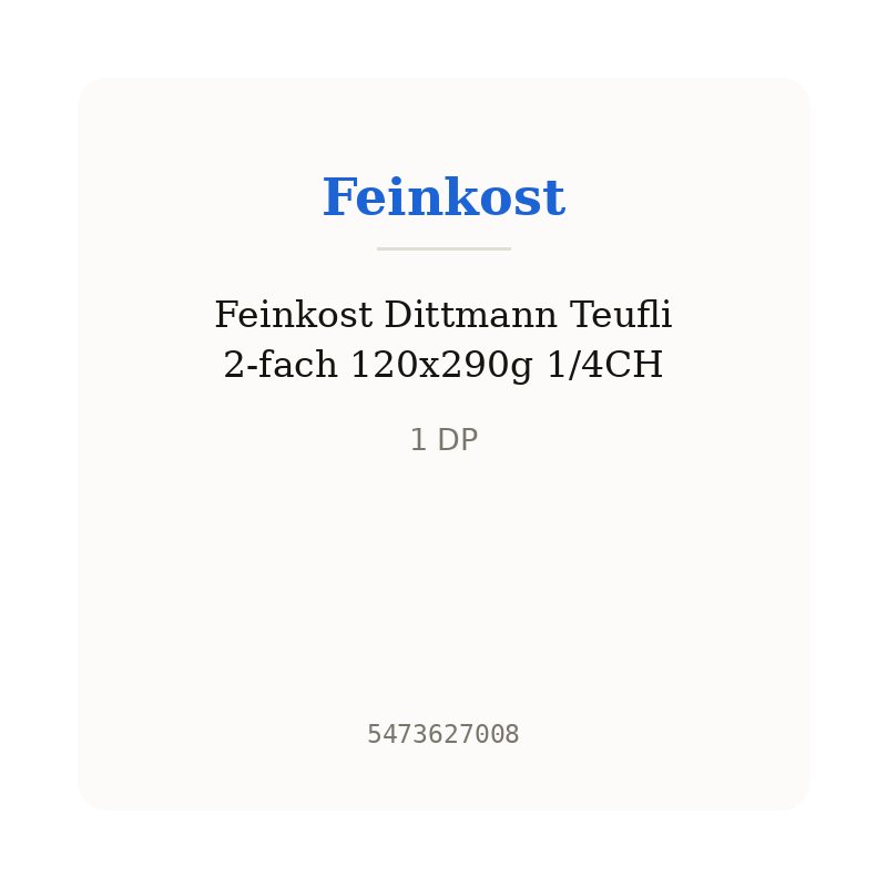 Feinkost Dittmann Teufli 2-fach 120x290g 1/4CH