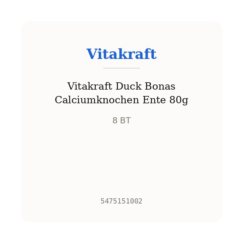 Vitakraft Duck Bonas Calciumknochen Ente 80g