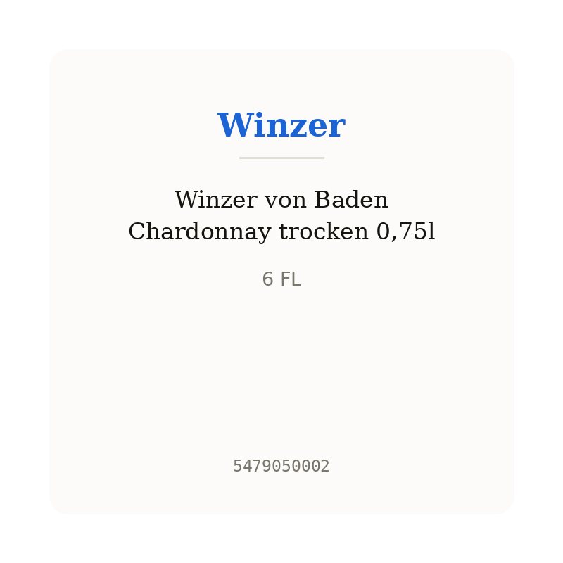 Winzer von Baden Chardonnay trocken 0,75l