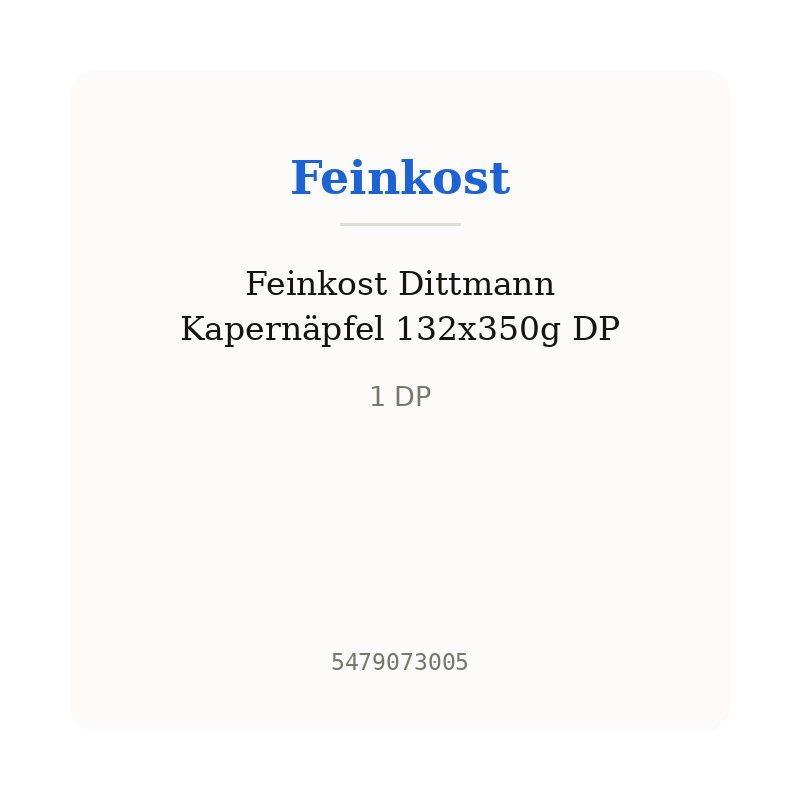 Feinkost Dittmann Kapernäpfel 132x350g DP