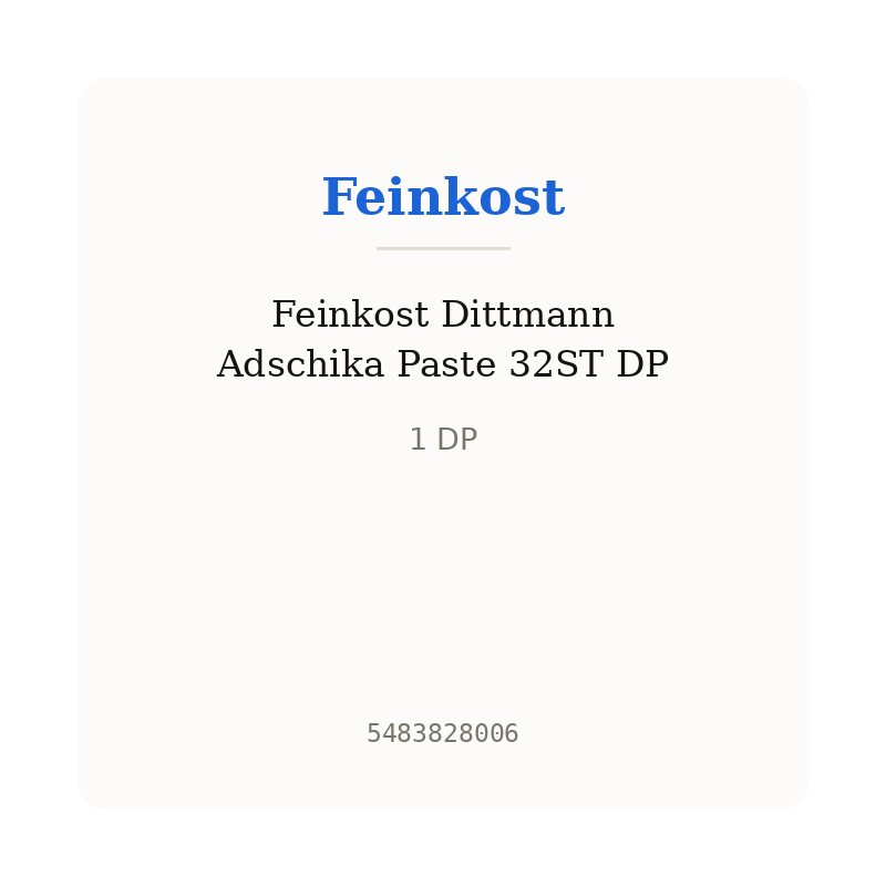 Feinkost Dittmann Adschika Paste 32ST DP