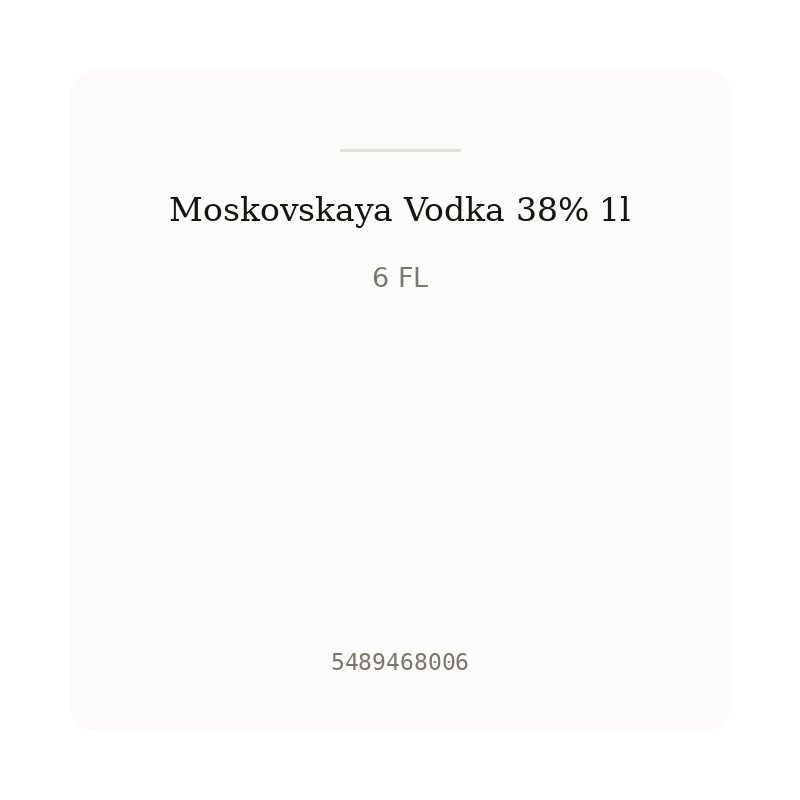 Moskovskaya Vodka 38% 1l