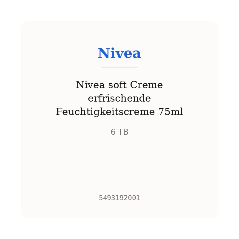 Nivea soft Creme erfrischende Feuchtigkeitscreme 75ml