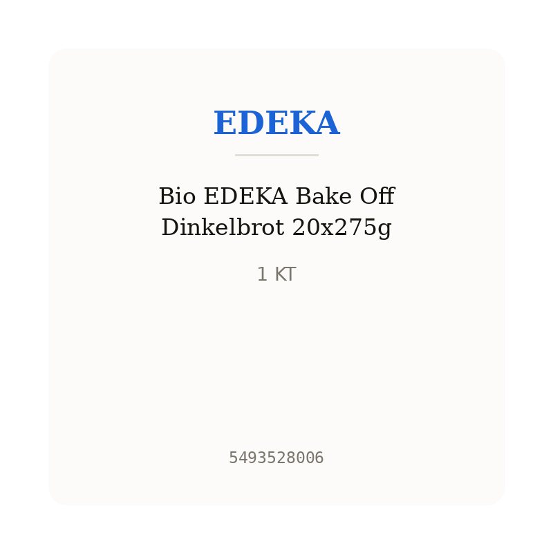 Bio EDEKA Bake Off Dinkelbrot 20x275g