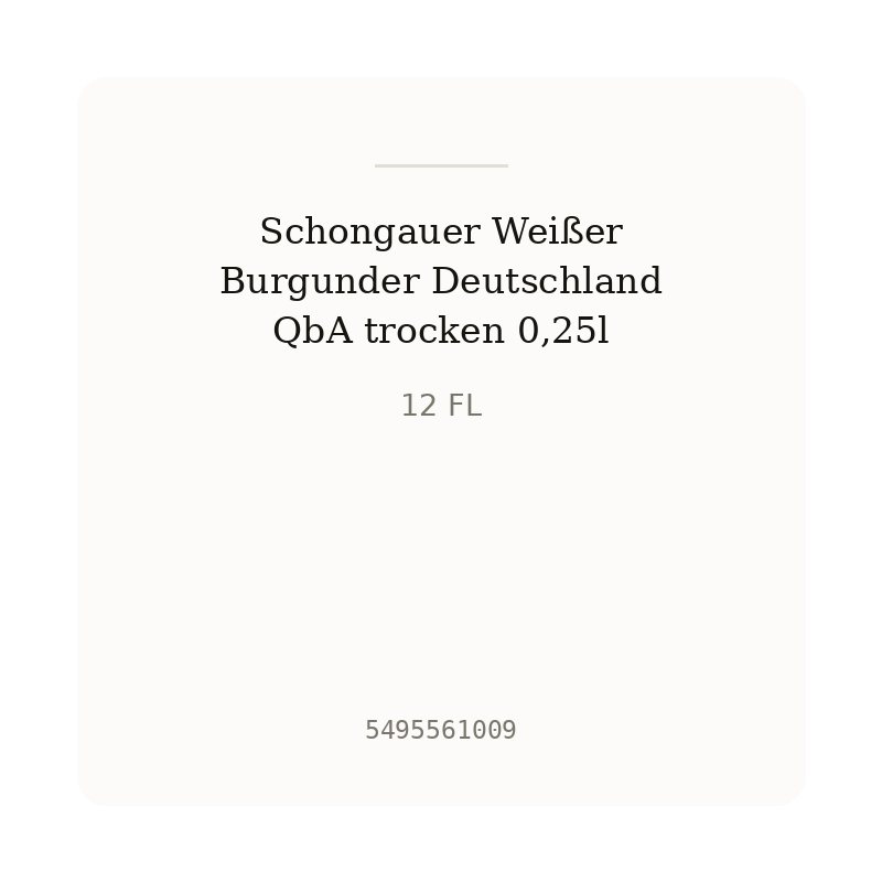 Schongauer Weißer Burgunder Deutschland QbA trocken 0,25l