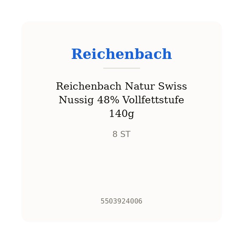 Reichenbach Natur Swiss Nussig 48% Vollfettstufe 140g