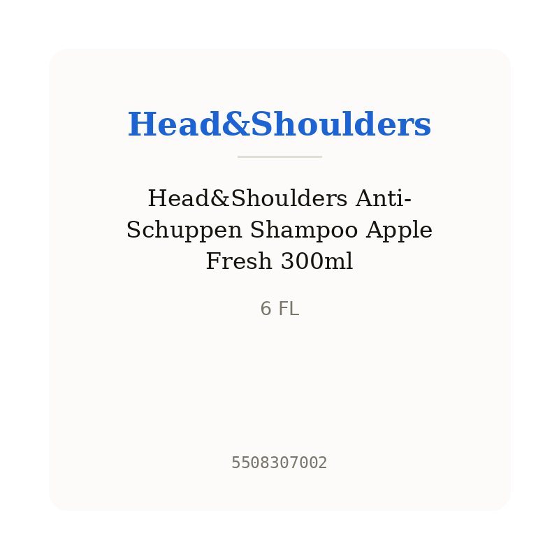 Head&Shoulders Anti-Schuppen Shampoo Apple Fresh 300ml