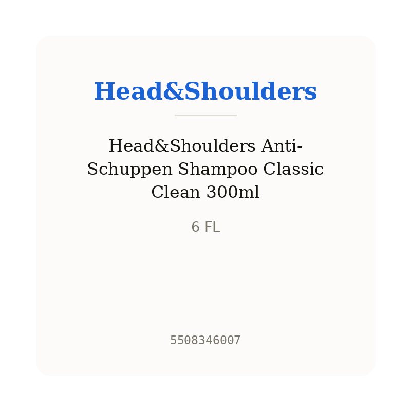 Head&Shoulders Anti-Schuppen Shampoo Classic Clean 300ml