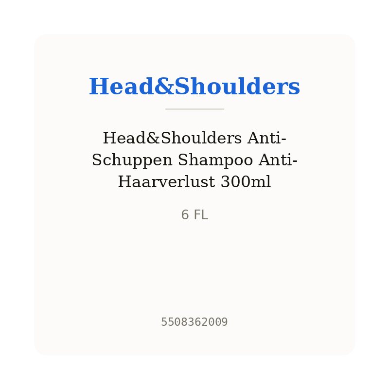 Head&Shoulders Anti-Schuppen Shampoo Anti-Haarverlust 300ml