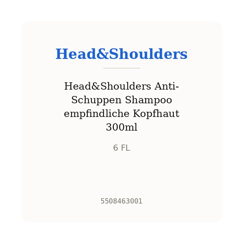 Head&Shoulders Anti-Schuppen Shampoo empfindliche Kopfhaut 300ml