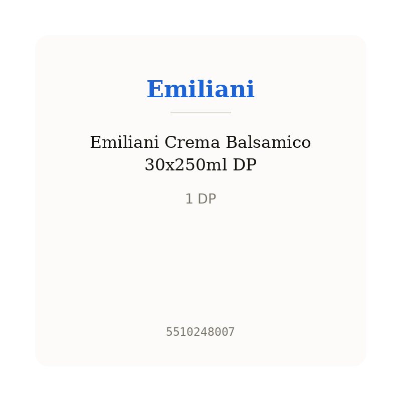 Emiliani Crema Balsamico 30x250ml DP