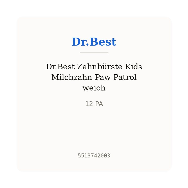 Dr.Best Zahnbürste Kids Milchzahn Paw Patrol weich