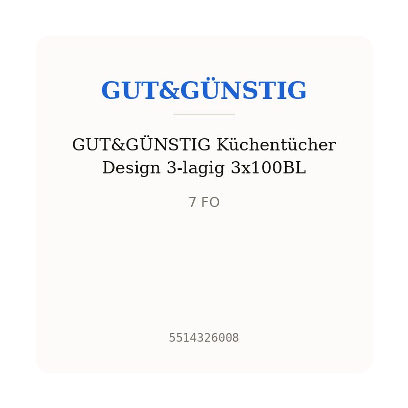 GUT&GÜNSTIG Küchentücher Design 3-lagig 3x100BL