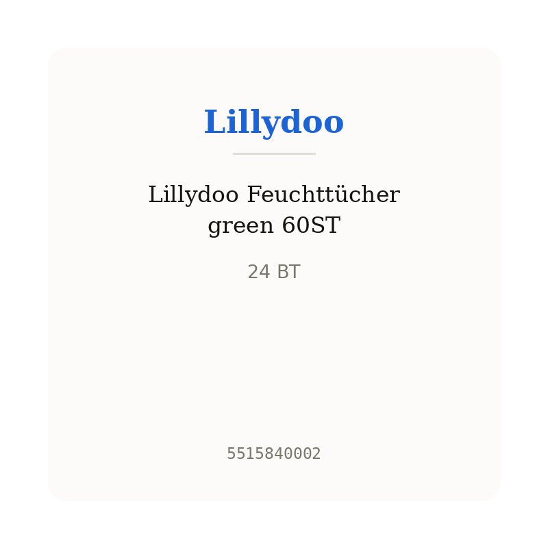 Lillydoo Feuchttücher green 60ST