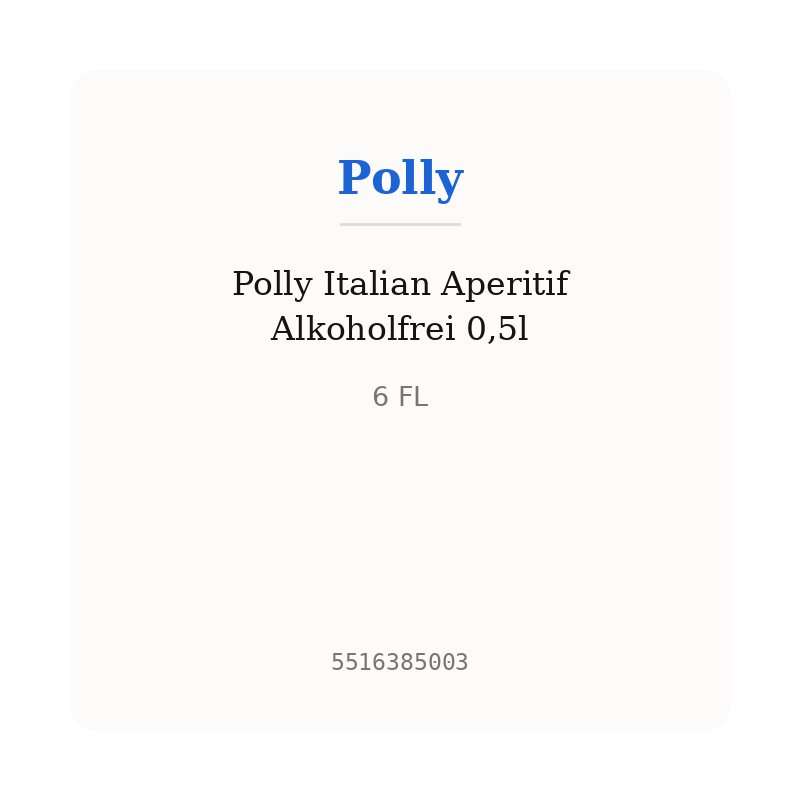 Polly Italian Aperitif Alkoholfrei 0,5l