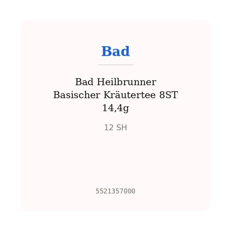 Bad Heilbrunner Basischer Kräutertee 8ST 14,4g