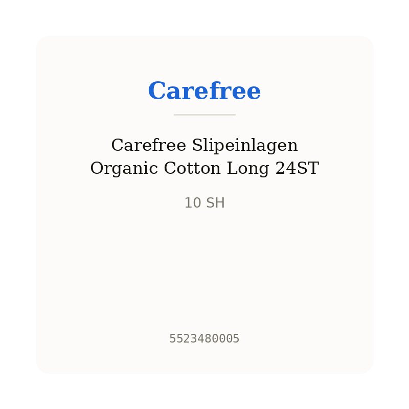 Carefree Slipeinlagen Organic Cotton Long 24ST