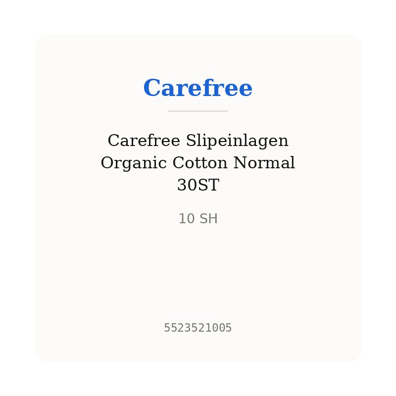 Carefree Slipeinlagen Organic Cotton Normal 30ST