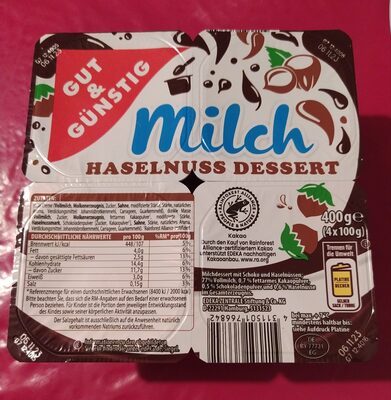 GUT&GÜNSTIG Dessert Milchcreme 4x100g