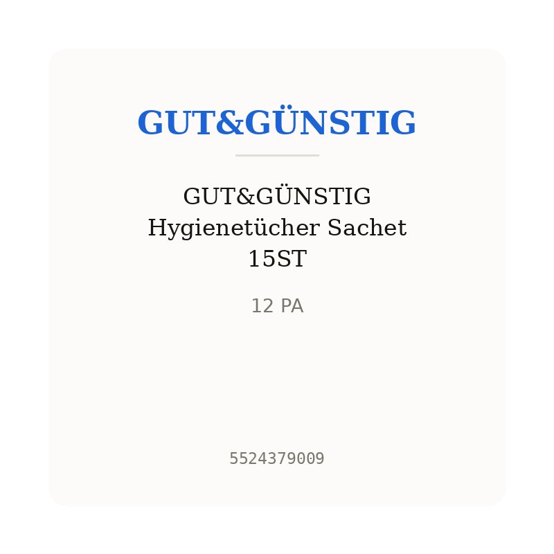 GUT&GÜNSTIG Hygienetücher Sachet 15ST