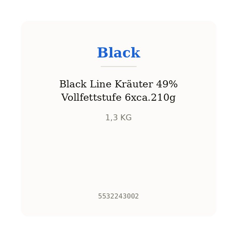 Black Line Kräuter 49% Vollfettstufe 6xca.210g