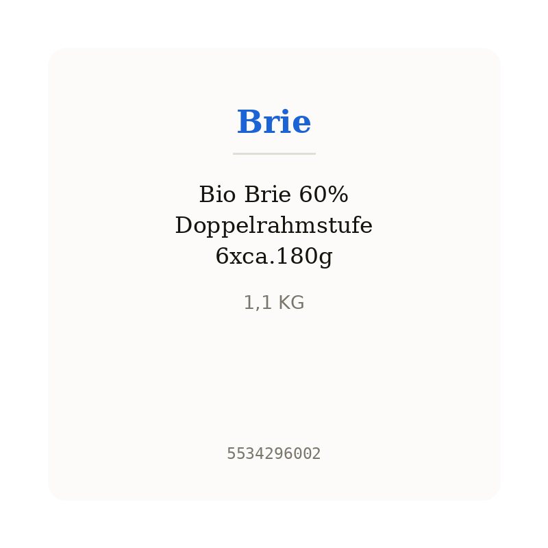 Bio Brie 60% Doppelrahmstufe 6xca.180g