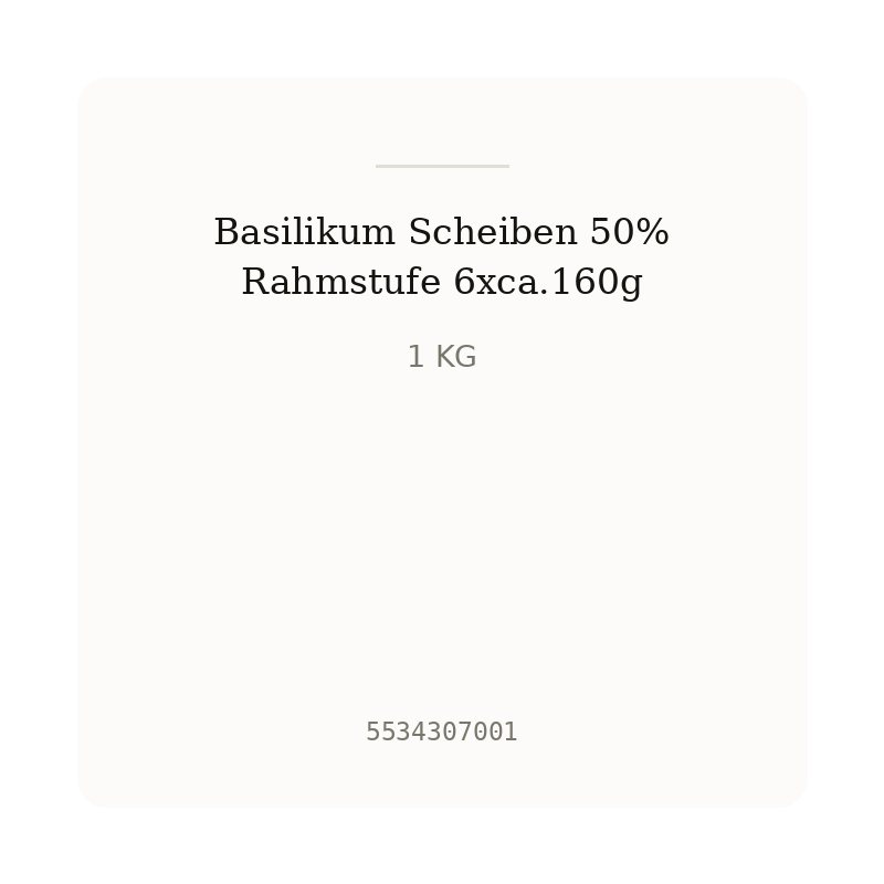 Basilikum Scheiben 50% Rahmstufe 6xca.160g