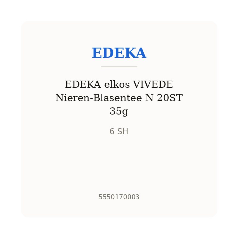 EDEKA elkos VIVEDE Nieren-Blasentee N 20ST 35g